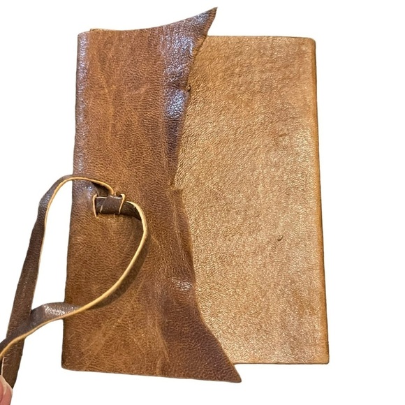 SMALL Handmade Leather Bound Booklet Journal Tablet - Picture 3 of 13